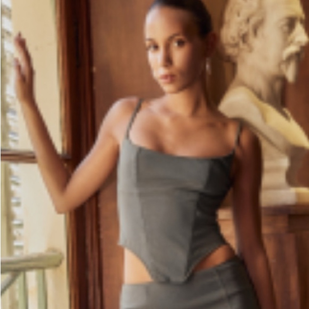 NWT Glassons Army Green Corset Top